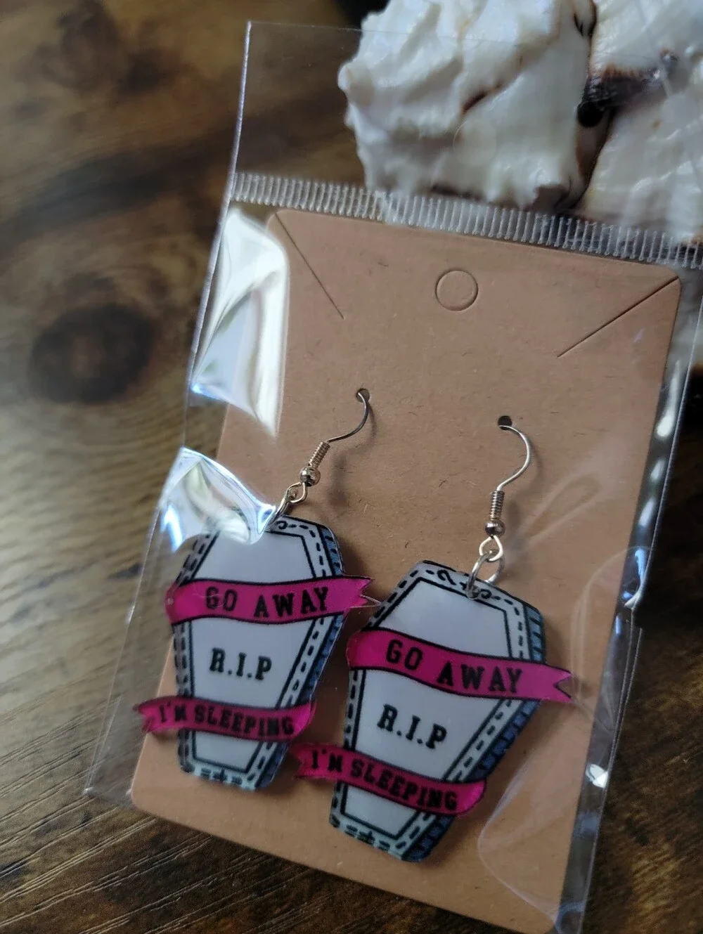3pcs Pink Coffin Earrings Set - Cute Halloween Accessories